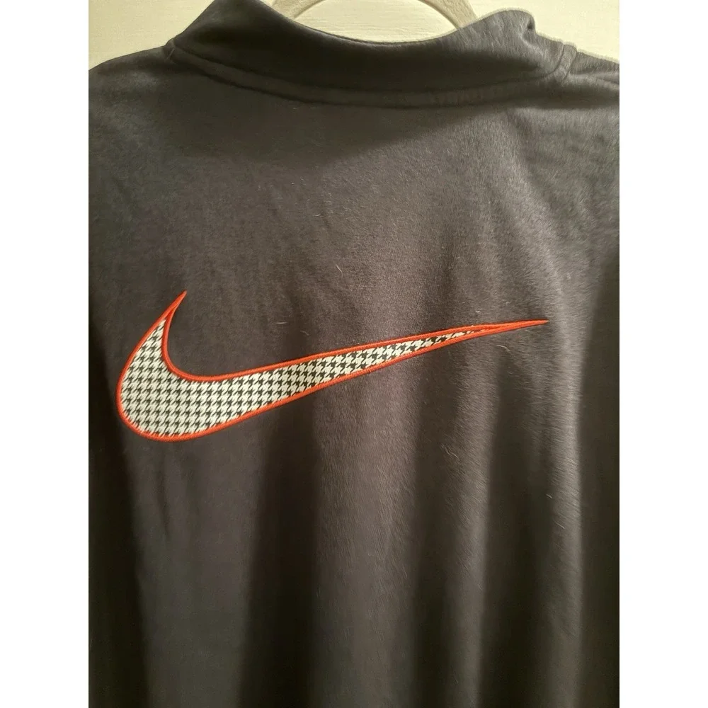 Nike Y2K XS Xsmall Pullover Quarter Zip Black Houndstooth Swish Logo White Tag